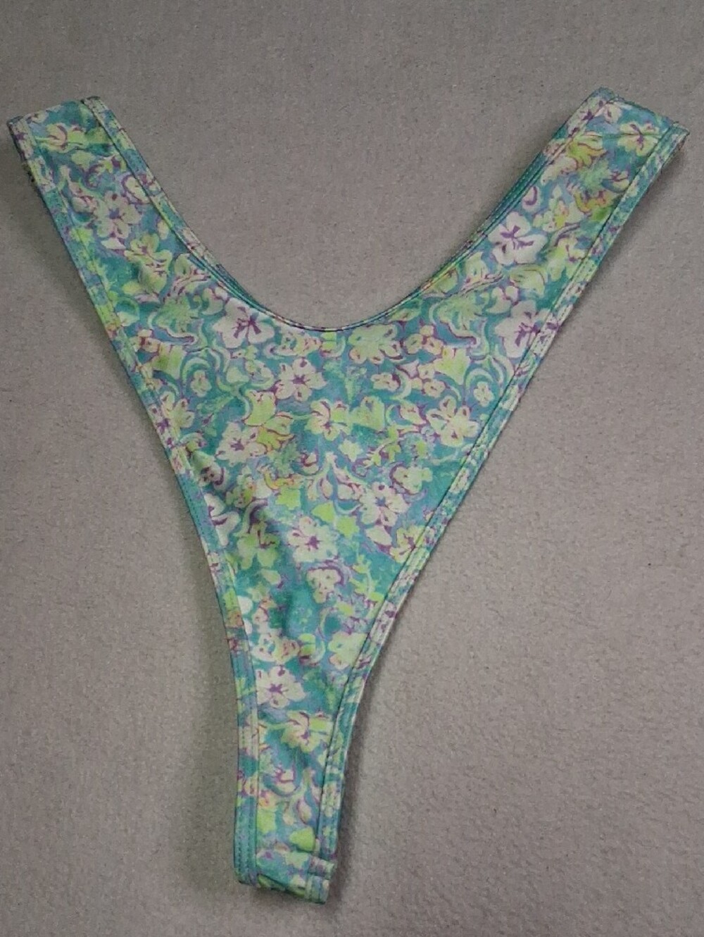 Kulani Kinis Aqua Floral High-Cut Bikini Bottoms - Picture 4 of 6